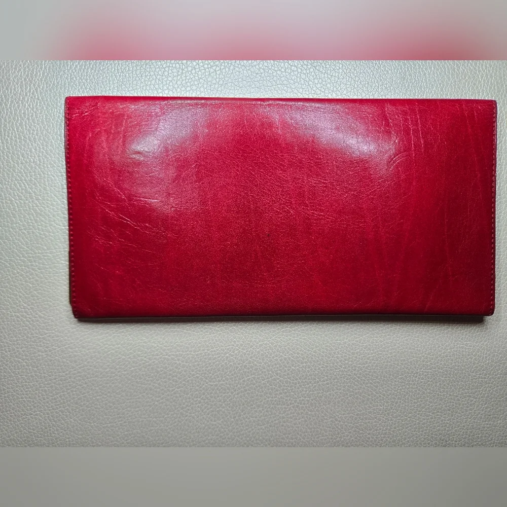 ✨️YSL BEAUTIFUL CHECKBOOK WALLET RED - Picture 2 of 12